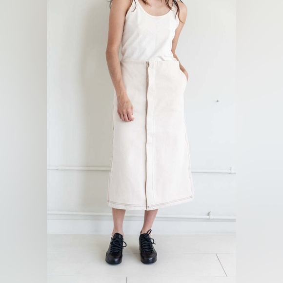 Baserange Dresses & Skirts - Baserange INDRE SKIRT UNDYED COTTON Size M Cream NWT NEW